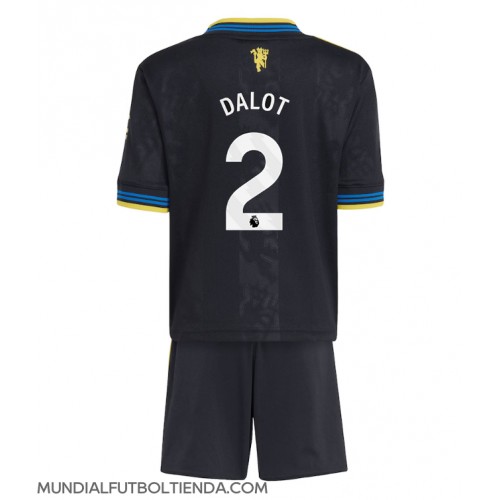 Camiseta Manchester United Diogo Dalot #2 Tercera Equipación Replica 2025-26 para niños mangas cortas (+ Pantalones cortos)
